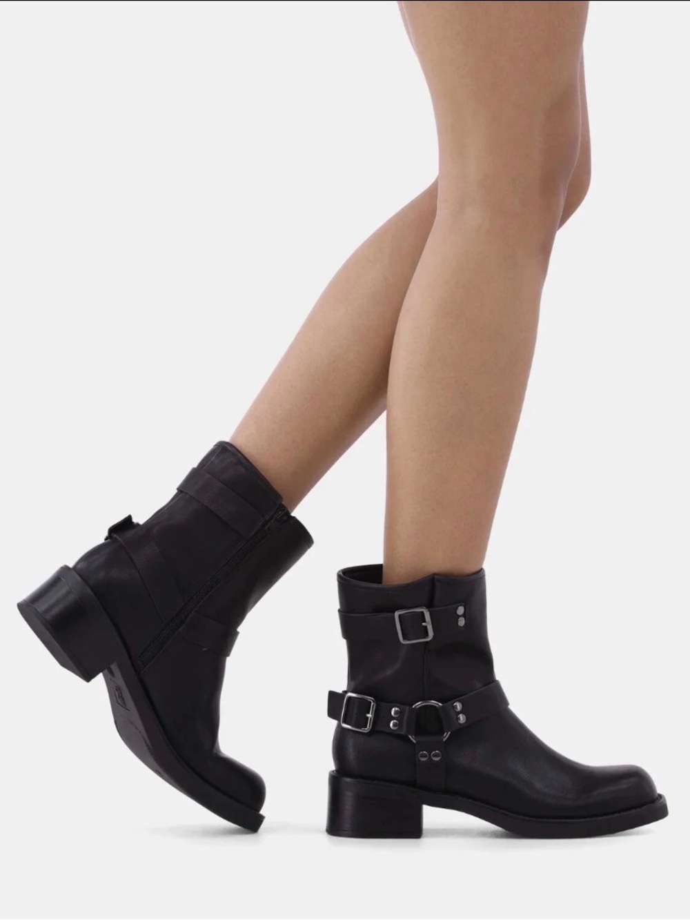 No Boundaries Black Buckle Moto Ankle Boots Size 6
